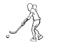 Bild: Eine Person mit einem Unihockeystock und Ball