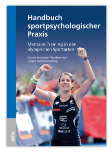 Buchcover: Athletin beim Jubeln im Zieleinlauf. 