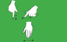 Comic: Hände bei verschiedenen Fingerbewegungen.