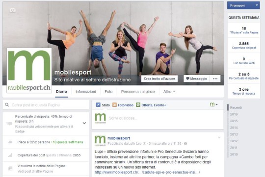 Pagina Facebook mobilesport.ch