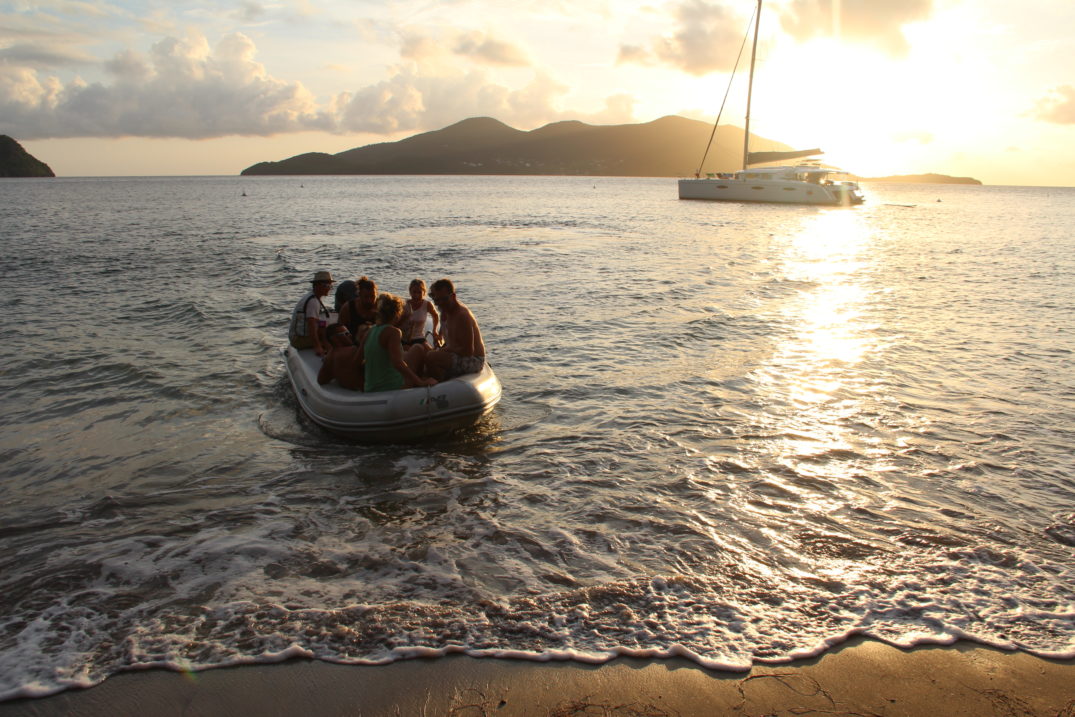 Auf dem Dinghy