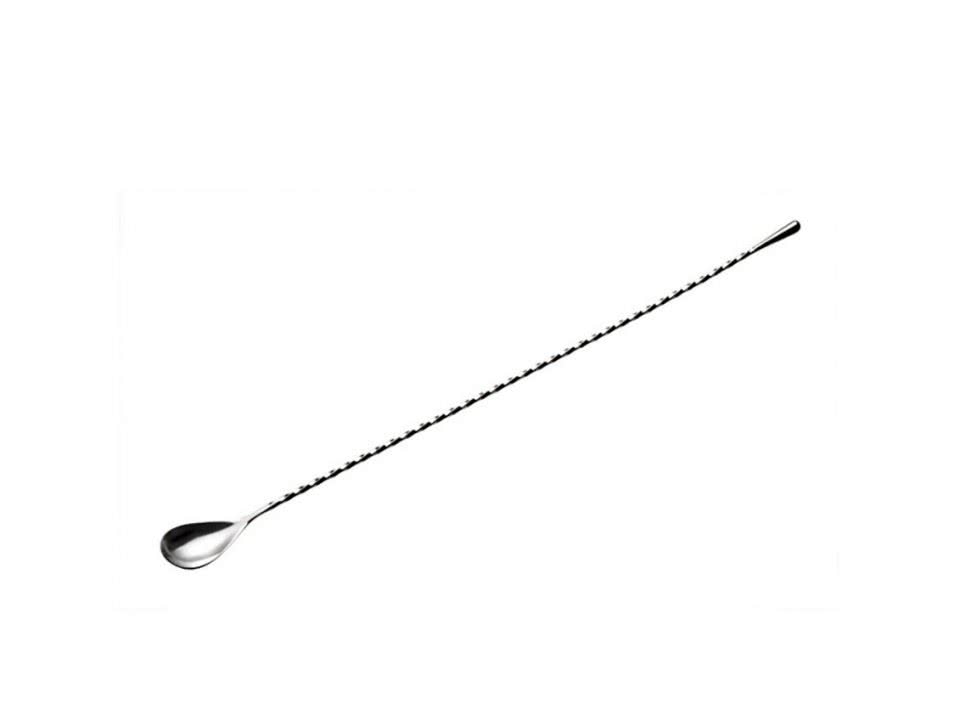 Cuillère à bar, longueur 40 cm, acier inoxydable, torsadée, avec extrémité  en teardrop – Banholzer AG