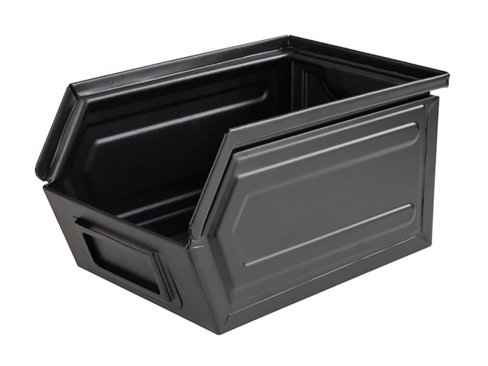 Boîte à goûter 23 x 15.5 cm, INDUSTRIAL, hauteur 13 cm, 2.4 L, noir, métal,  avec compartiment pour inscription , 2,4 litres – Banholzer AG