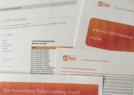 Partnerportal e-fon: Informationen und Unterlagen zu IP-Telefonsystem und Verwaltung