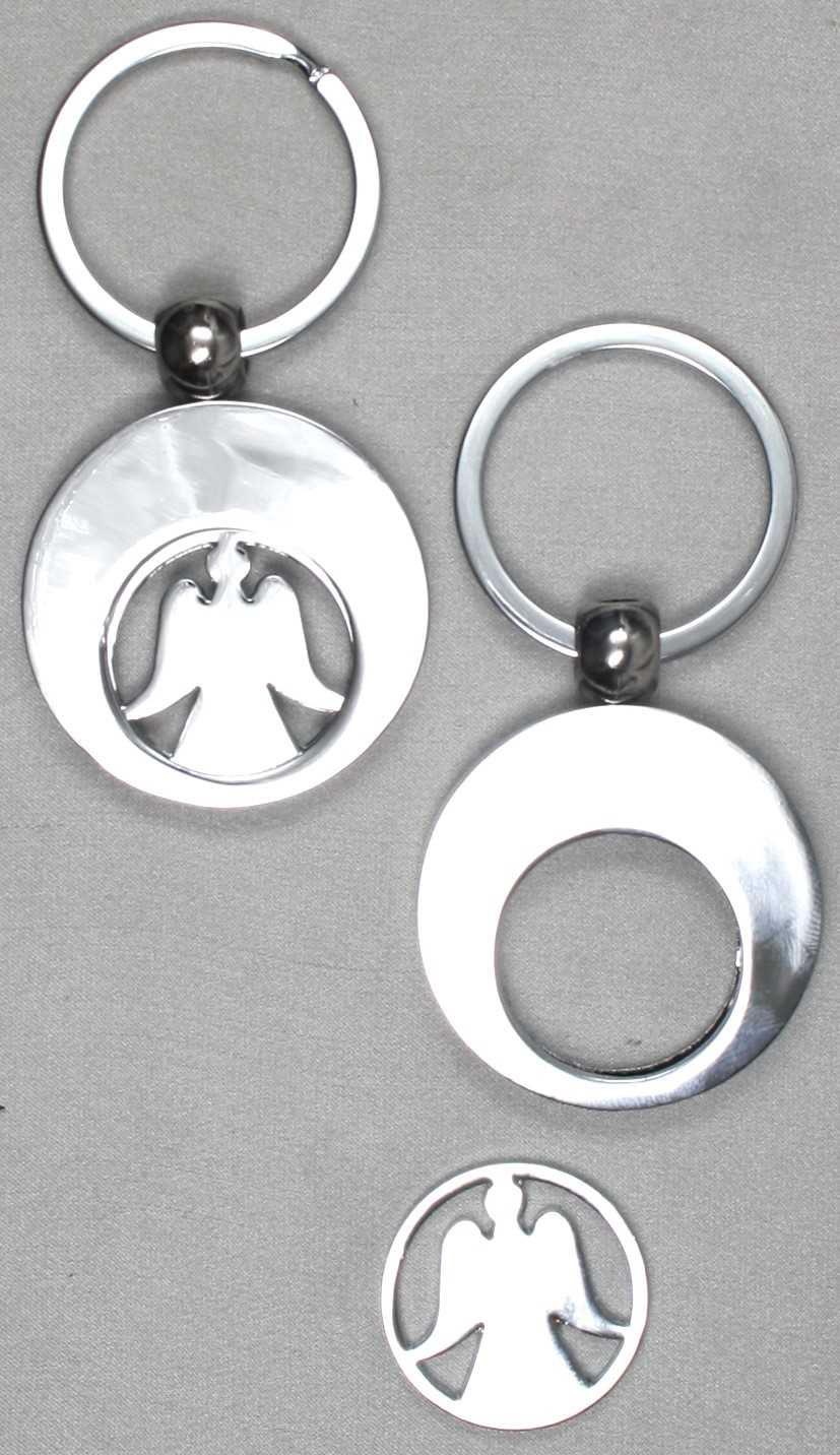 Schlüsselanhänger mit Engel-Einsatz für Einkaufswagen