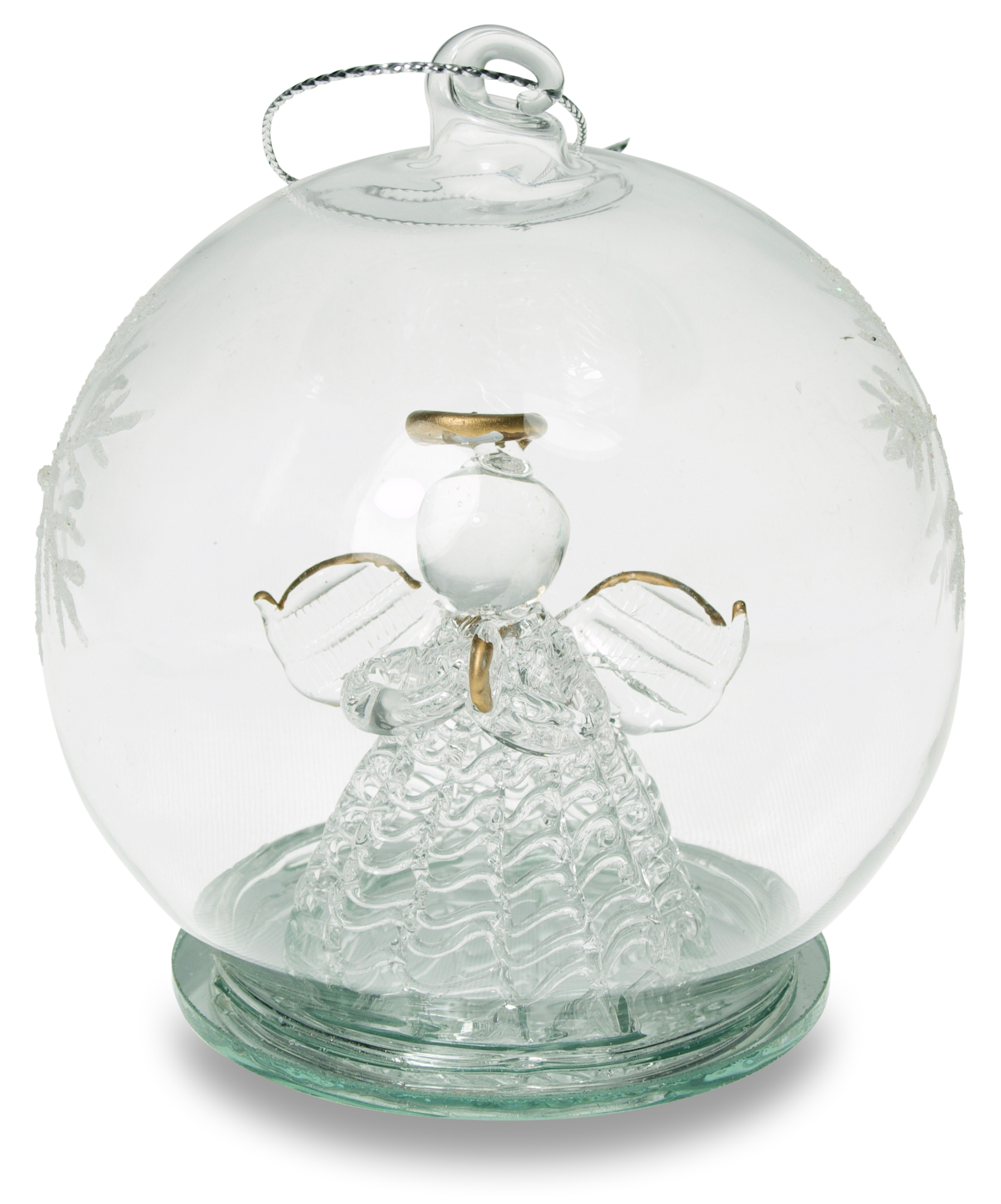 Glaskugel mit betendem Engel
