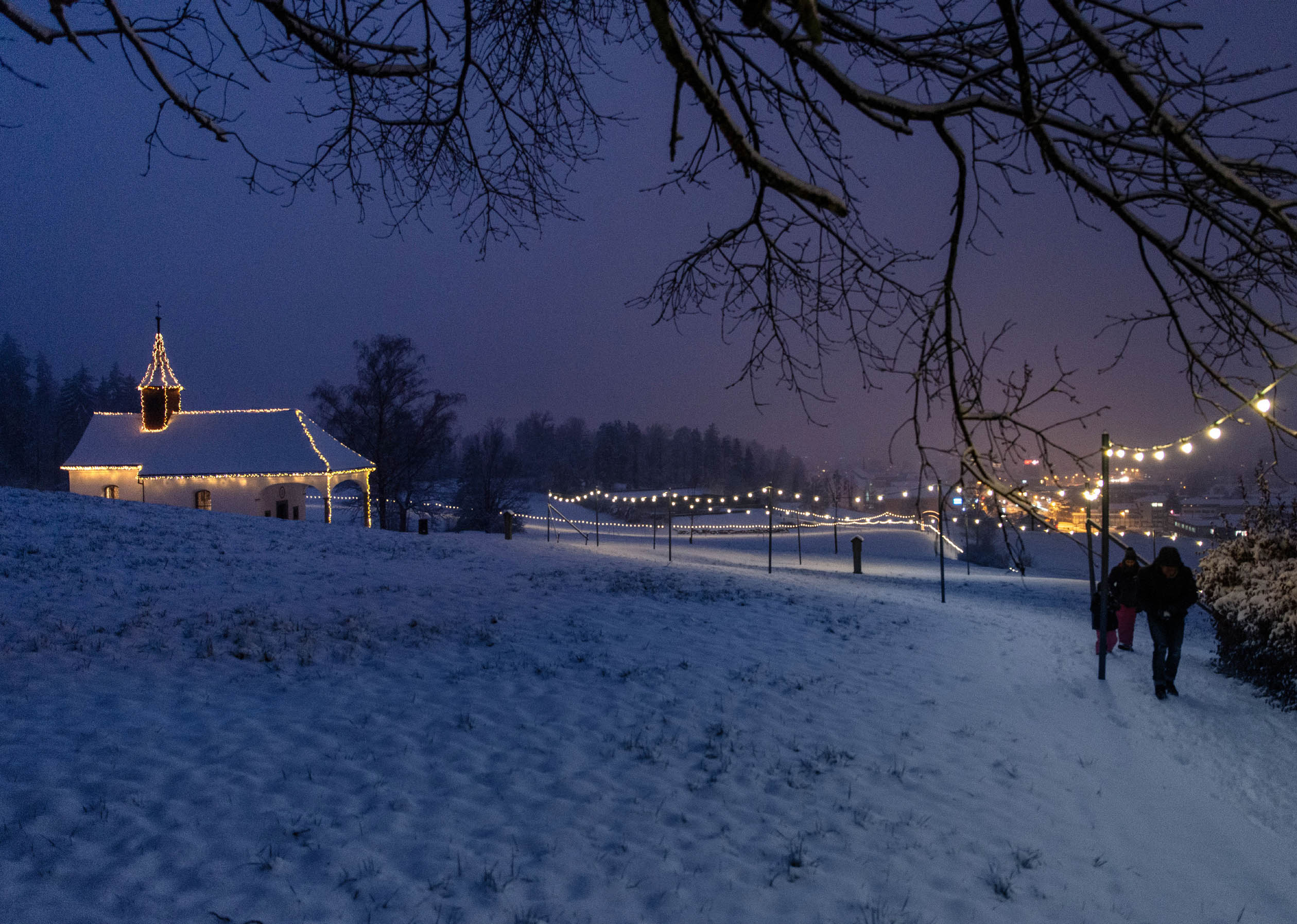 Weihnachtskarte Lichterweg