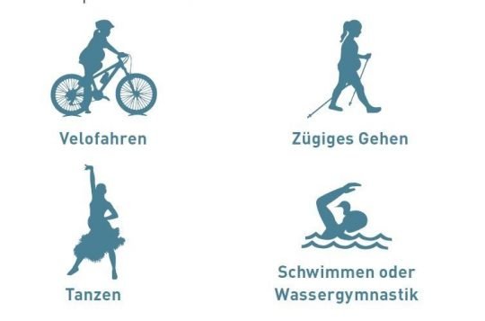 Screenshot Bewegungsempfehlungen Pictogramme