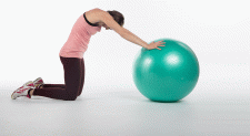 Entraînement avec engins − Ballon de gymnastique: Mobilisation du dos