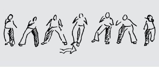 Capoeira escolar – Ausweichen: Deslocamento unilateral
