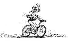 In bicicletta – Evoluzioni: Trasporto per frenata