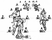 Sport und Inklusion – Gleiten, Rollen, Fahren: Verkehrsgarten (Kickboard)