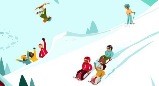 Comic: Winteraktivitäten auf der Piste