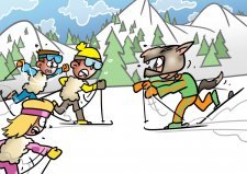 Excursions à skis – Echauffement: Au loup!