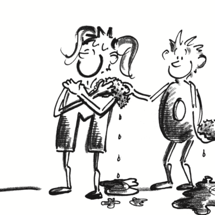 Konzentration – Verspannungen lösen: Schwamm ausdrücken