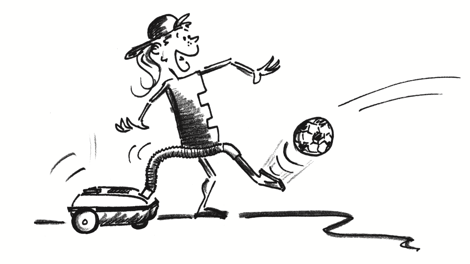 Disegno: un allievo lancia con il piede un pallone di calcio