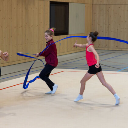 Rhythmische Gymnastik – Trainingsformen zu den Erscheinungsformen: Die Handgeräte in Verbindung mit dem Körper spielerisch und präzise bewegen – Schlangenfangis