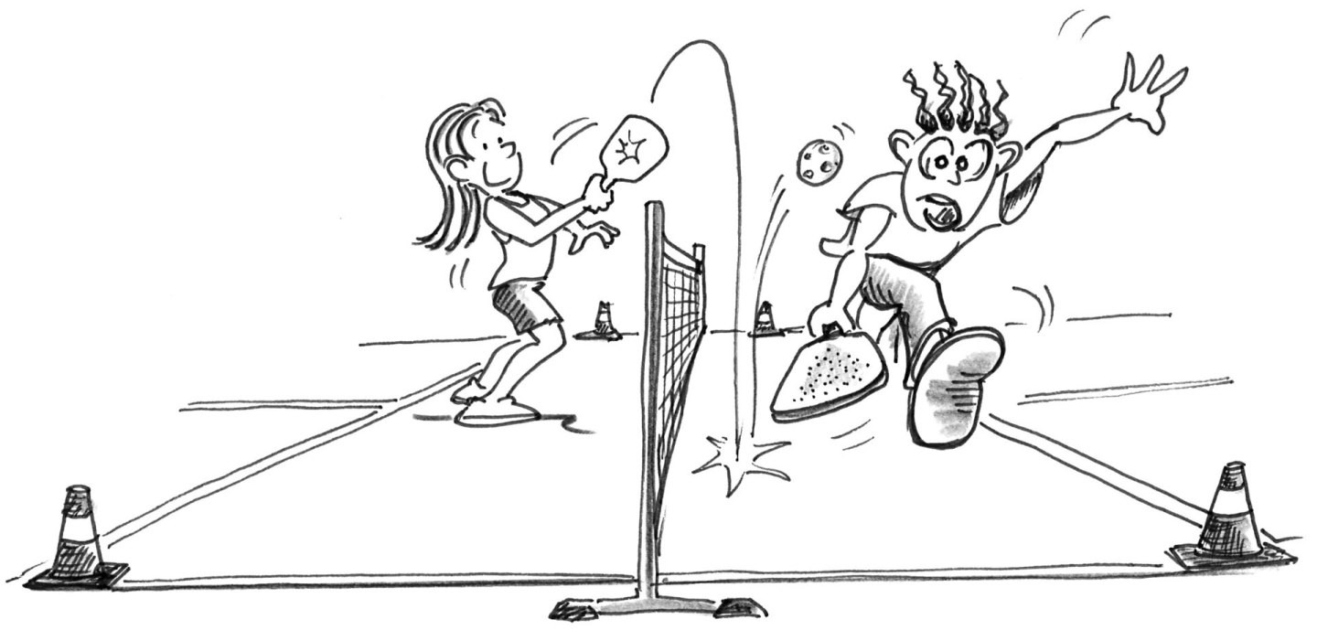 Pickleball – Esercizi e giochi cooperativi: Duello nella zona di non-volée (sempre pallina al suolo)