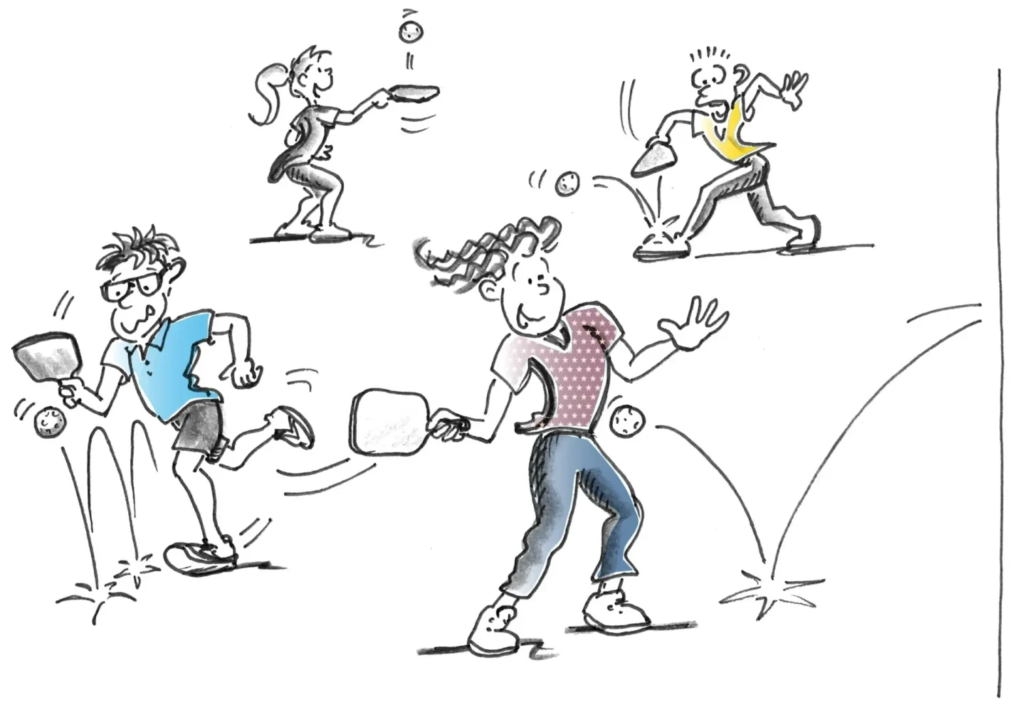 Pickleball – Riscaldamento e materiale: Palleggiare, giocolare, giocare a muro (in tutta la palestra)