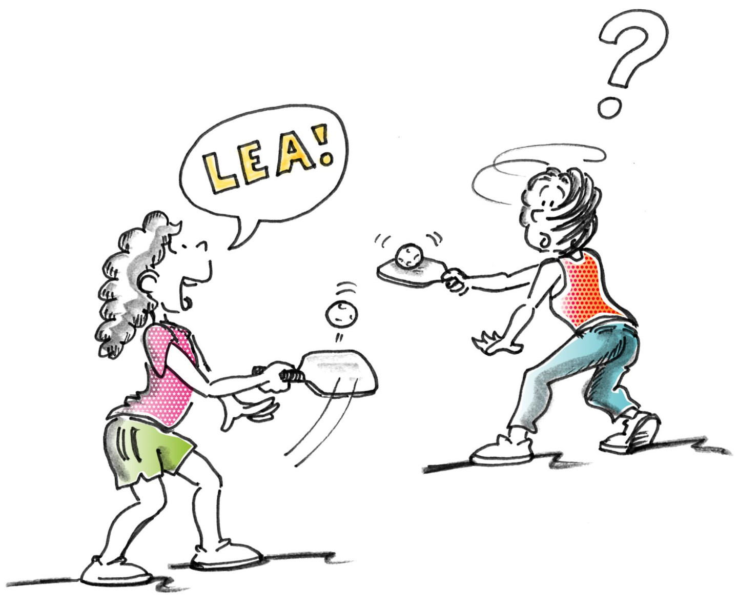 Pickleball – Riscaldamento e materiale: Chiamare un nome e passare la pallina