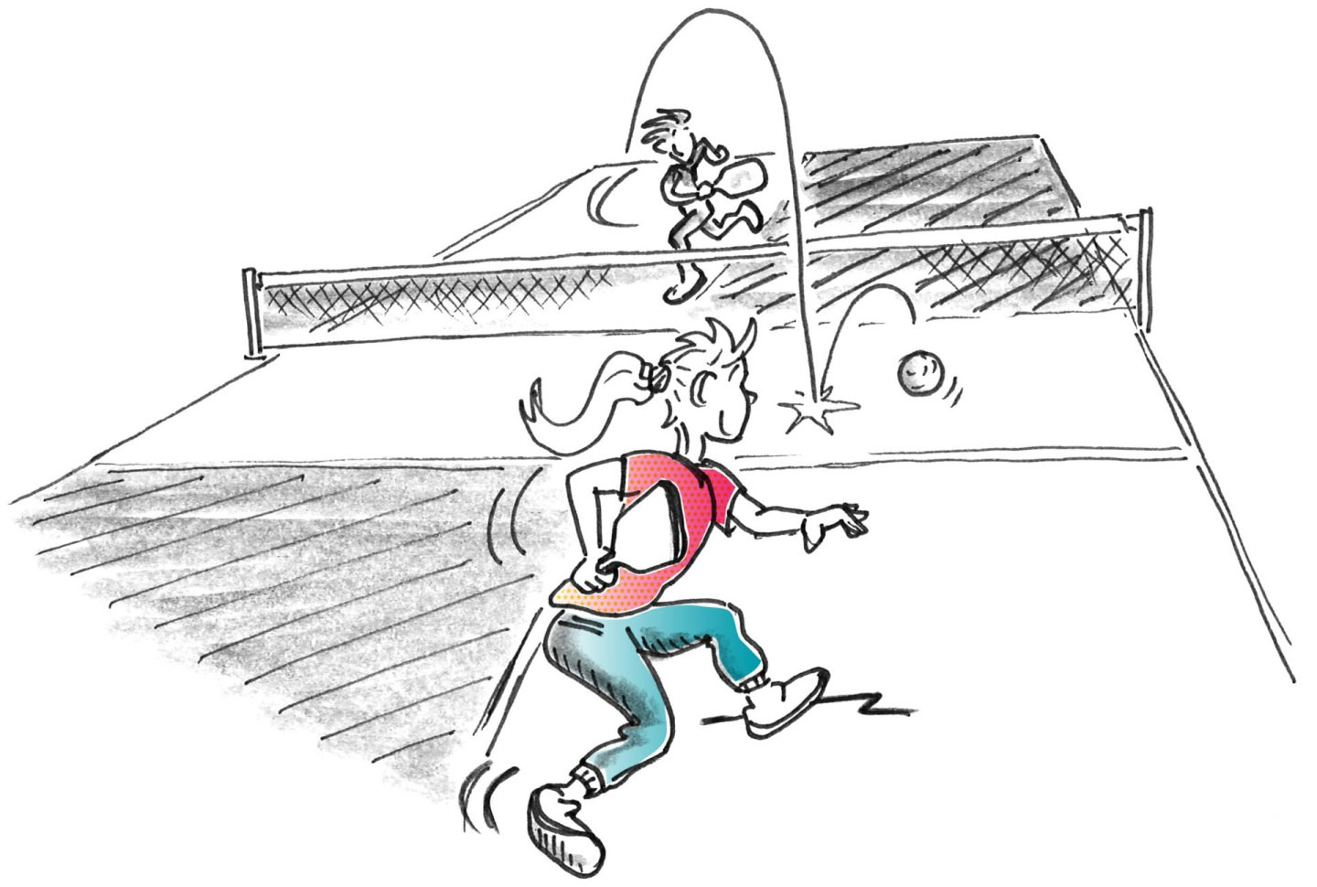 Pickleball – Kooperative Übungs- und Spielformen: 1:1 diagonal spielen (nur Boden-auf)