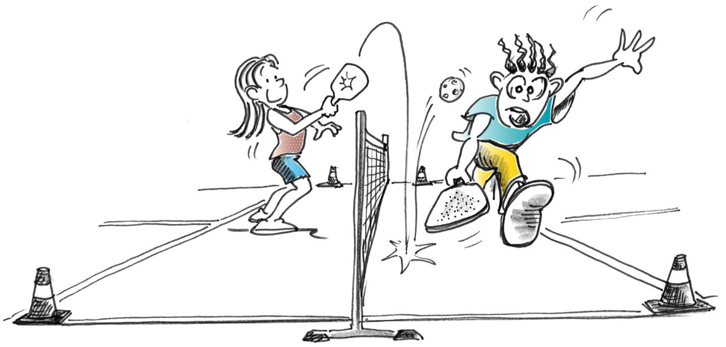 Pickleball – Kooperative Übungs- und Spielformen: Non-Volley-Zone-Duell (nur Boden-auf)