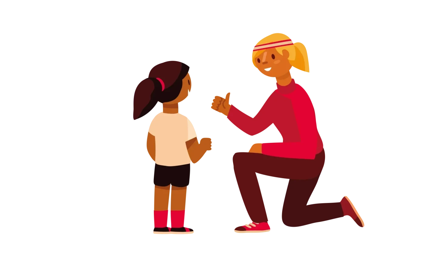 Formatrice avec enfant.