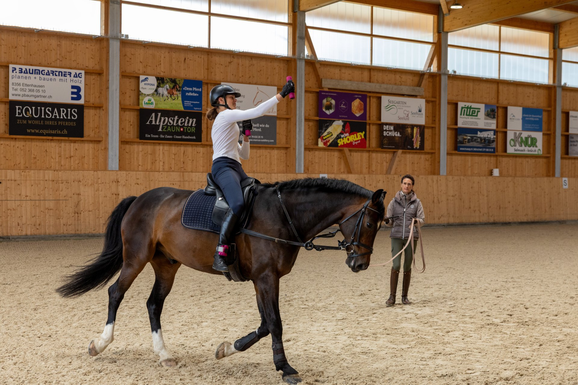 Frusta Da Equitazione Paddle In Pelle Ecologica Look: Bastone Cavallo 32 Cm Per Allenamento Quotidiano – Colore Nero - 5
