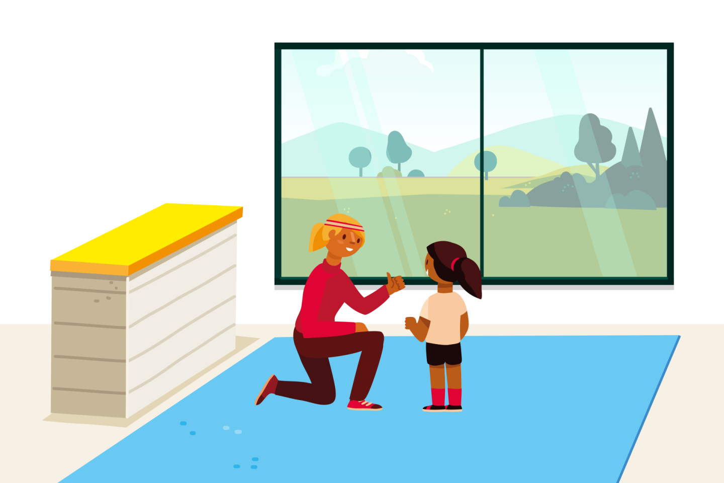 Monitrice avec fille.