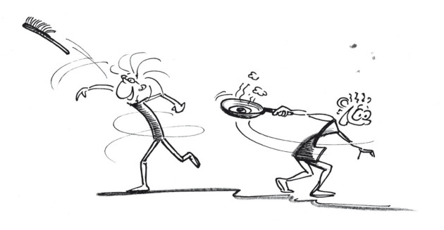 Schüler beim Schleudern