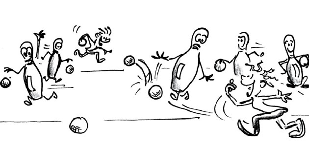 Jeu de bowling humain
