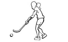 Dessin: L'élève joue au unihockey.