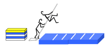 Leichtathletik – Stab: Stabspringen mit Hilfe