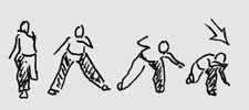 Capoeira escolar – Ausweichen: Esquiva na ginga invertida