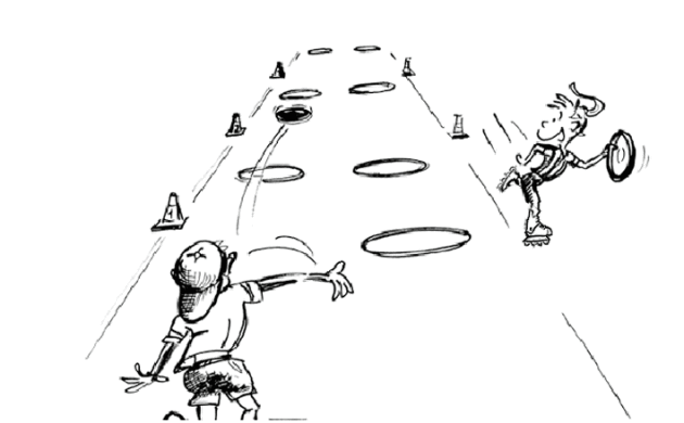 Polysportives Outdoortraining – Inline: Frisbee-Highscore