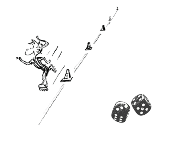 Polysportives Outdoortraining – Inline: Würfel-Stafette