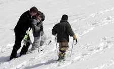 Schneeschuhlaufen: Blindes Ziellaufen