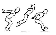 Bild: Eine Person springt so weit wie möglich.