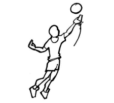 Bild: Schüler macht im Volleyball einen Aufschlag von oben