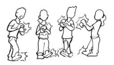 Bild: Kinder klatschen und stampfen einen Rhythmus