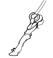 Dessin: L'élève en suspension fléchie aux anneaux.
