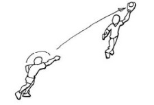 Bild: Eine Person wirft den Baseball und eine andere Person fängt ihn mit dem Fanghandschuh.