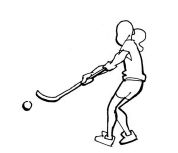 Bild: Eine Person mit einem Unihockeystock und Ball