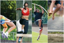 Quatre types de sauts en athlétisme.