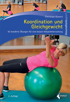 Buchcover: Frau trainiert auf Gymnastikball.