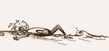 Dessin: un enfant est couché sur le dos sur le sable.