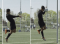 Football – Jeu de tête: Coup de tête avec course d’élan et saut d’appel sur une jambe avec rotation (à la potence)
