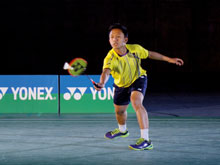 Badminton – Schlagtechnik: Abwehr Rückhand kurz diagonal