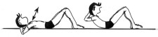 Dessin: une personne effectue des flexions du haut du corps.