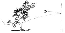 Comic: Zwei Kinder schlagen den Ball gegen eine Wand.